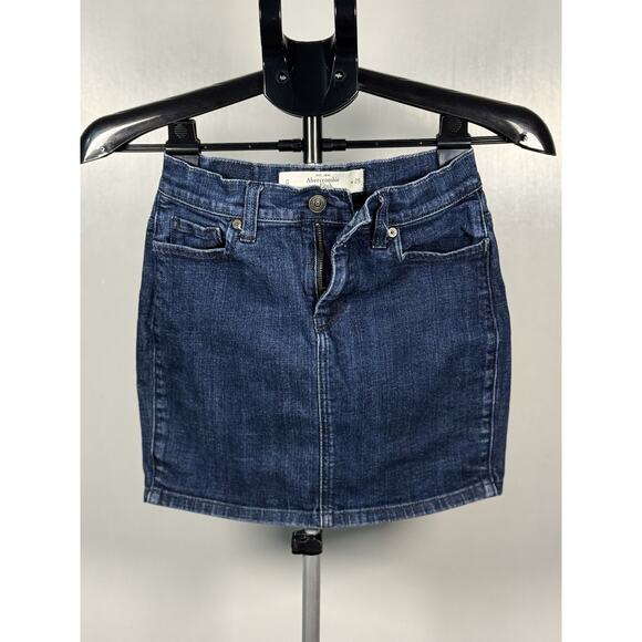 Abercrombie & Fitch Y2K Denim Mini Skirt - Size 0 (w25) - PRELOVED - Picture 1 of 10